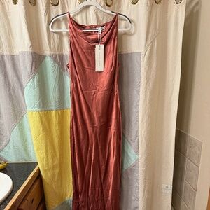 Shona Joy La lune High Neck Cowl Neck Maxi Dress-Terra Cotta